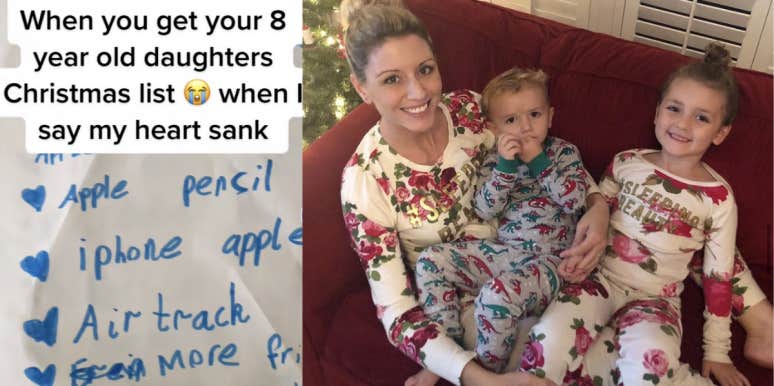Mom Says Her 'Heart Sank' When She Saw What Her 8-Year-Old Daughter Was Asking For In Her Santa Letter tiktok, christmas list