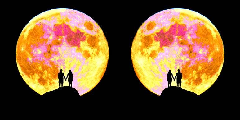 couple under full moon