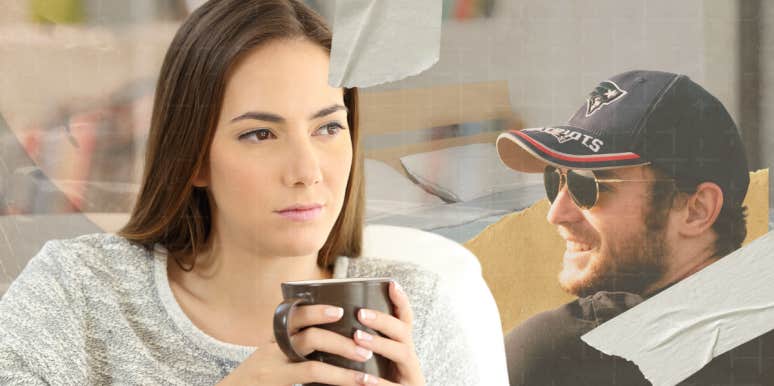 Woman drinking coffee and thinking
