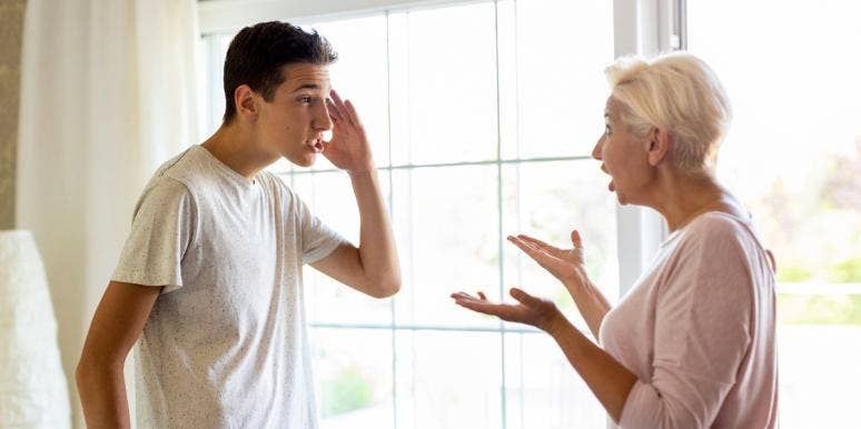 Woman Asks For Advice After Son Reacted Negatively To Her Pregnancy & Claimed He Is Forced To Parent Younger Siblings mother and son arguing