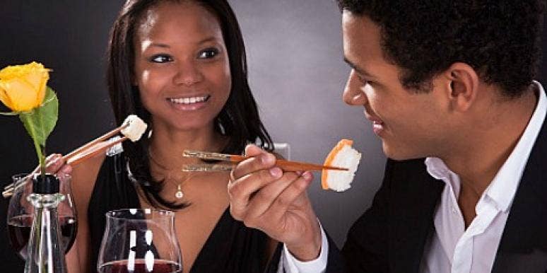 couple eating sushi couple eating sushi