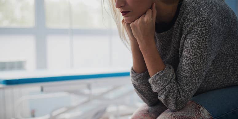 My Husband Was Run Over by a Truck woman waiting in hospital