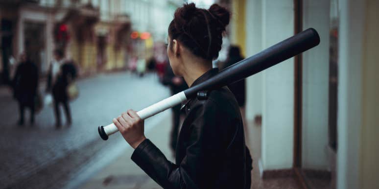 woman with bat 