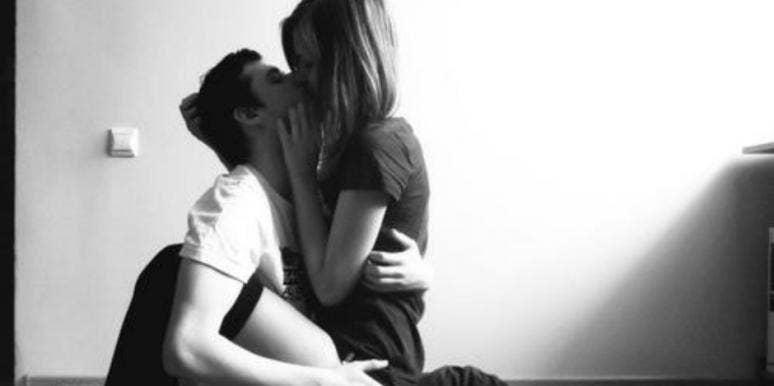 Couple straddle kiss Couple straddle kiss