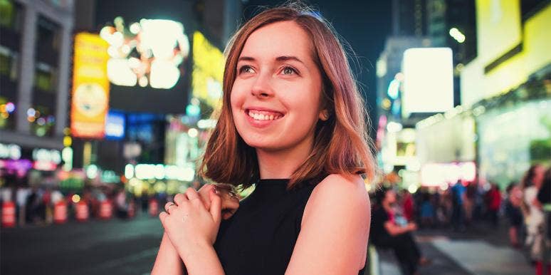 This Is The Kind Of Love That Will Last A Lifetime woman in times square