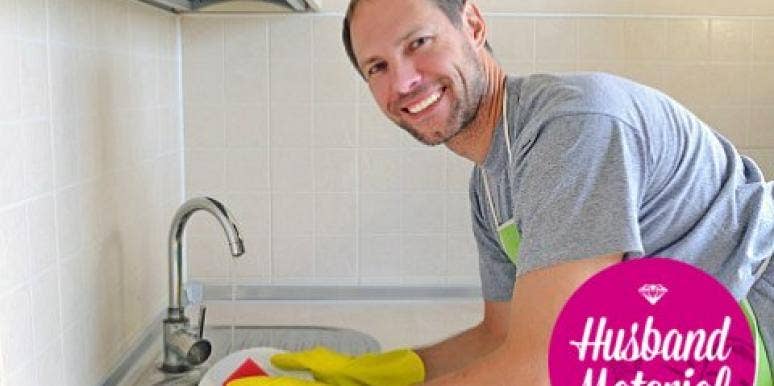 A keeper isn't afraid to get his hands dirty. man washing dishes