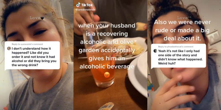 Recovering Alcoholic Was Accidentally Served An Alcoholic Drink At Olive Garden Jaredh Melende and her husband at Olive Garden