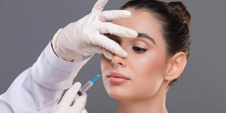 This 1-Hour, Non-Surgical Nose Job Is Freaking Us Out woman getting nose injections