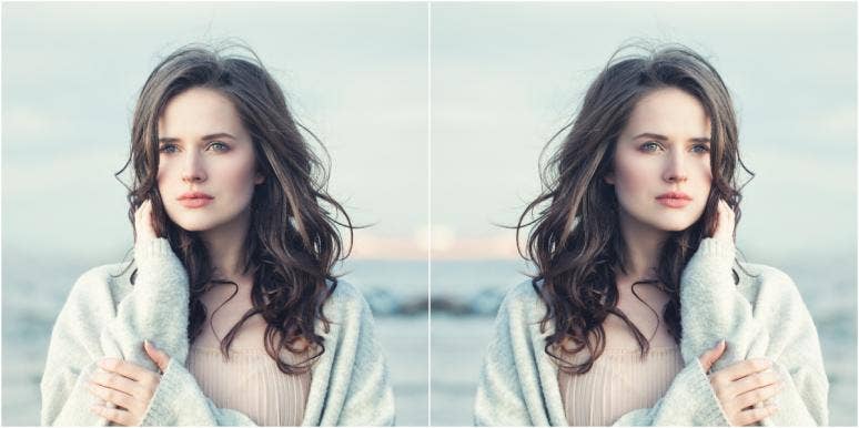 overcoming setbacks mirrored image of windswept woman