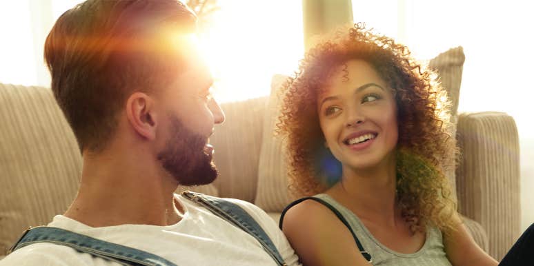 7 Phrases Couples In The Strongest Relationships Use Regularly woman flirting with man