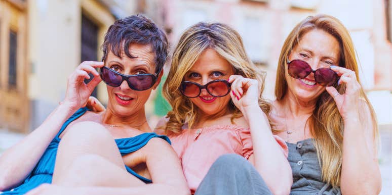 three women with sunglasses