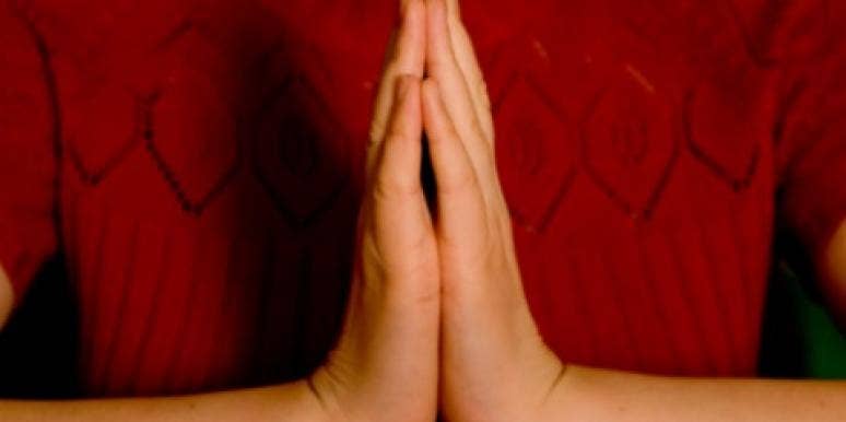 prayer hands pray prayer hands red sweater