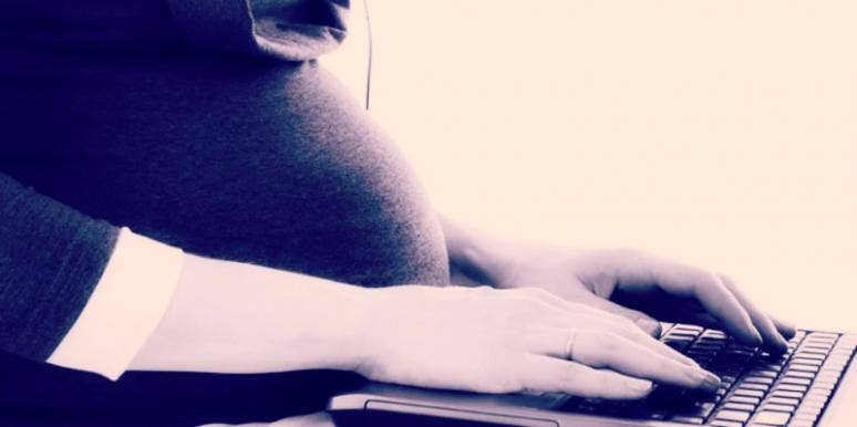 pregnant woman working pregnant woman working