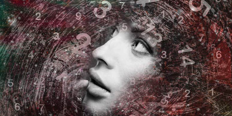What Your Psychic Number Means In Numerology & How To Calculate Yours woman with numbers around her