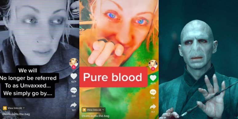 The Unvaccinated Want To Be Referred To As 'Pure Bloods' pure blood tik tok voldemort