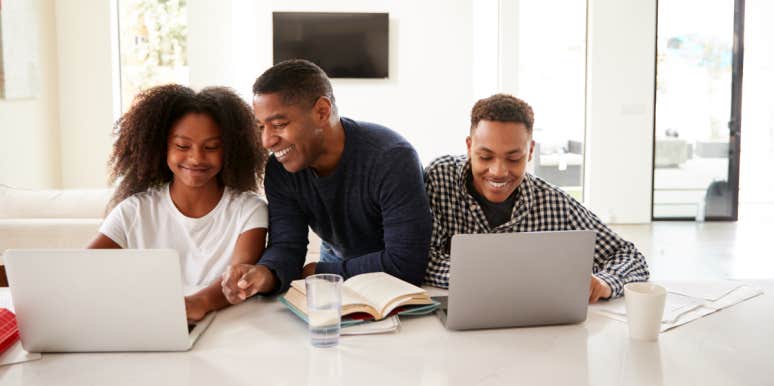 Woman Asks Husband To Pay For Her Son's College Tuition Using His Daughter's Fund Money Dad helping his teen children with homework