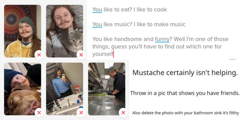 Man Gets Roasted After Asking For Advice On His Tinder Profile Tinder profile