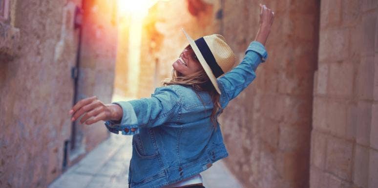 reframing your past happy woman