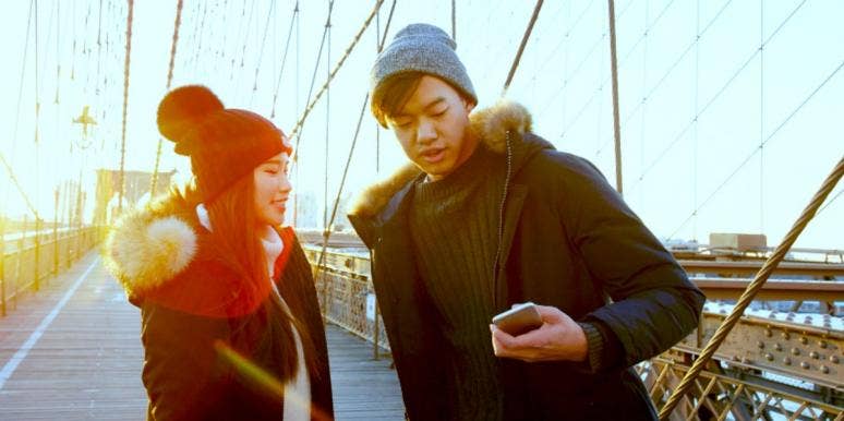 My Boyfriend Had To Choose Between Mom And Girlfriend man and woman bickering on bridge
