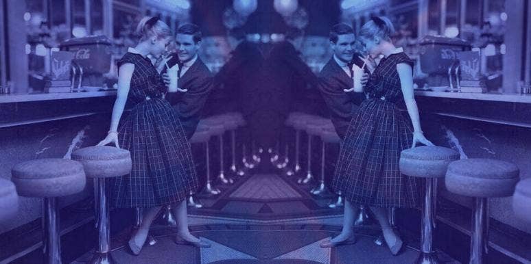 1950s couple at a diner 1950s couple at a diner