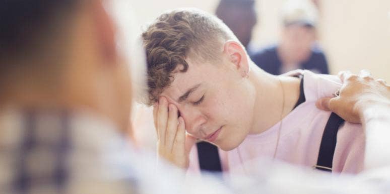 I Caught My Son Robotripping — Here's Your Warning About Cough Medicine Abuse, Parents teen with hand in forehand
