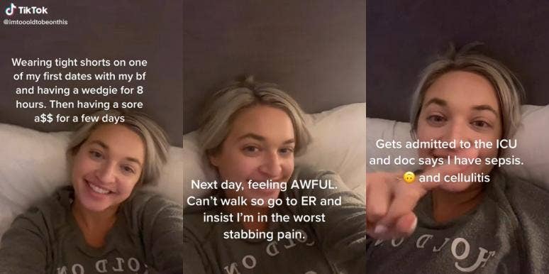Woman Hospitalized After Extreme Wedgie From Jean Shorts Leads To Sepsis tiktok user sam