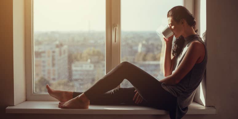 The Real Secret To Staying Calm Even When Your Life Is A Mess woman drinking coffee