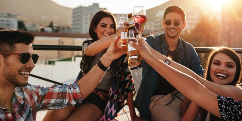The Secret To A Long Life (Hint: It Has To Do With Your Friends) friends drinking and cheersing