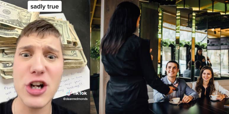 Server Shares How He Got $400 Tip After Lying To Elderly Customers Dean Redmond, couple tipping server at restaurant