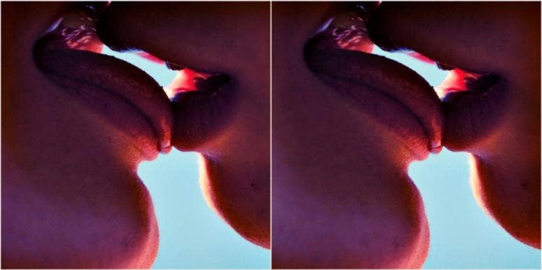 two people kissing with tongue