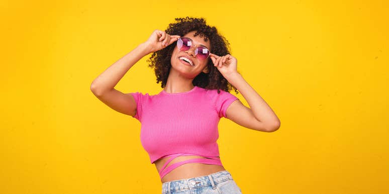 10 Easy T-Shirt Cutting Ideas To Make Regular Clothing Pop woman with glasses cut shirt