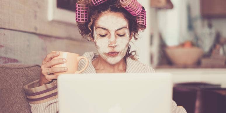 5 Post-Pandemic Tips For Heading Back To Work With Other Human Beings woman working at home in curlers