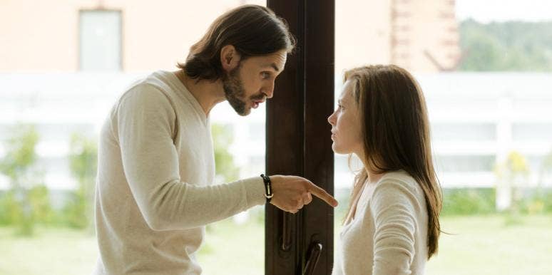 15 Warning Signs Of A Controlling Husband couple fighting man pointing a finger