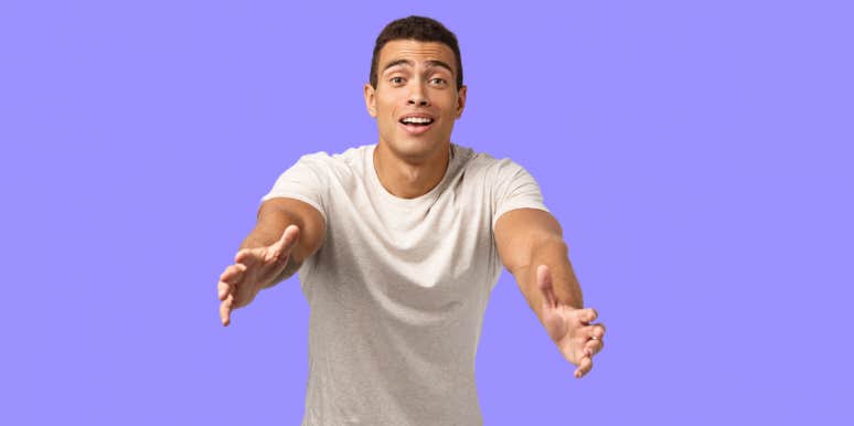 14 Warning Signs Of A Clingy Boyfriend & What To Do If You Have One clingy boyfriend holding out his arms