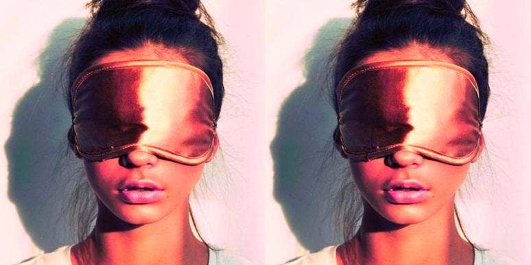 girl wearing sleep mask girl wearing sleep mask