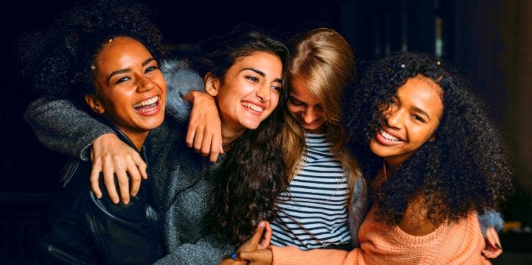 The Simple Secret To Having A Better Relationship (It's Not Rocket Science!) gang of friends embracing each other