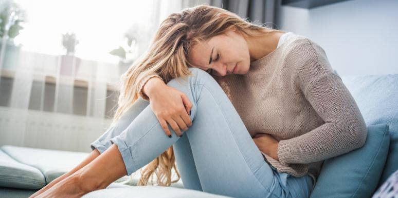 Stomach Problems? It's Your Anxiety woman with stomach pain