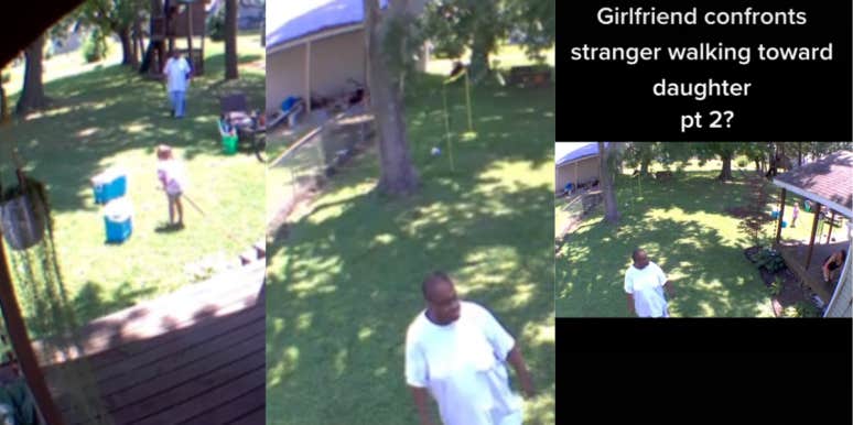 Mom Confronts Stranger Who Sneaked Onto Her Property Approaching Her Daughter Stranger trespassing TikTok