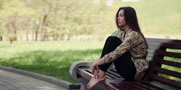 I Survived A Mother I Believe Is A Psychopath woman sitting on bench