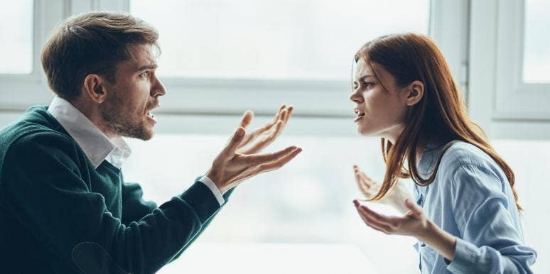 man and woman in a heated argument 