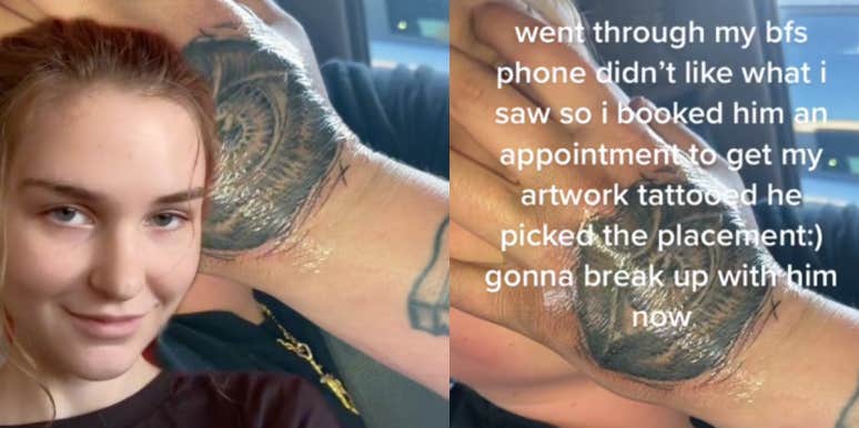 Woman Convinces Cheating Boyfriend To Get A Tattoo Dedicated To Her Before  Dumping Him | YourTango