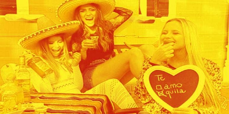 girls drinking tequila