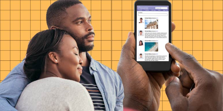Woman Learns Husband Was Cheating From Text Message He Sent Couple embracing, text