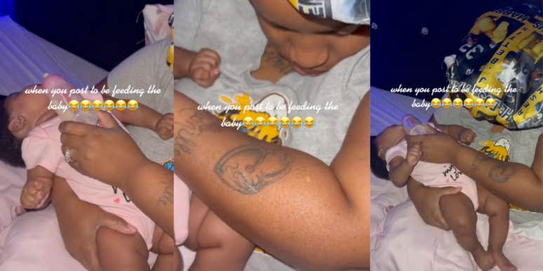 Man's Video Of His Wife Asleep While Feeding Their Baby Stirs Debate Mom sleeping while feeding baby