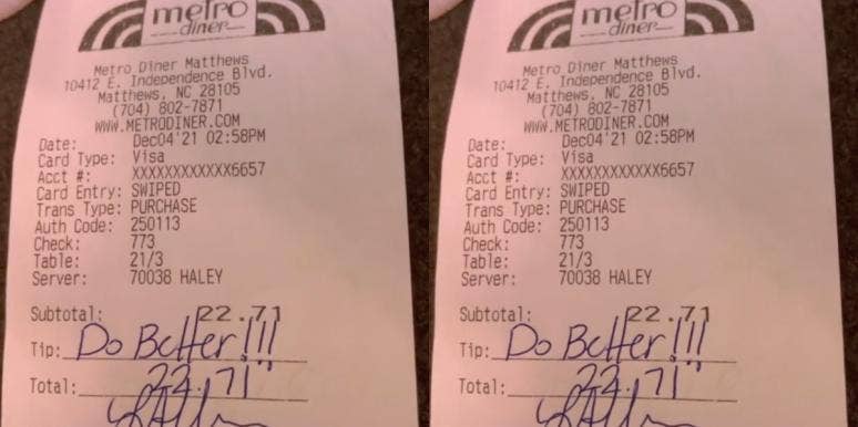 Woman Starts Debate On TikTok After Not Tipping Her Waitress Restaurant check