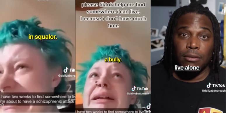 Screenshots from person with schizophrenia's TikTok and responses to it
