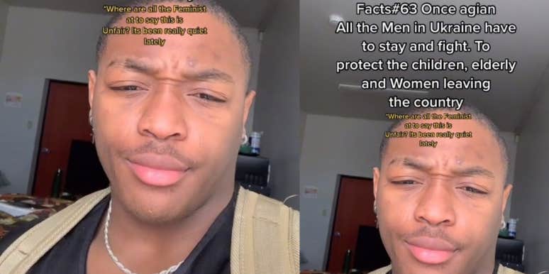 TikToker Shares Rant About Ukrainian Women Not Fighting Alongside Men TikTok anti-feminist rant against ukrainian women