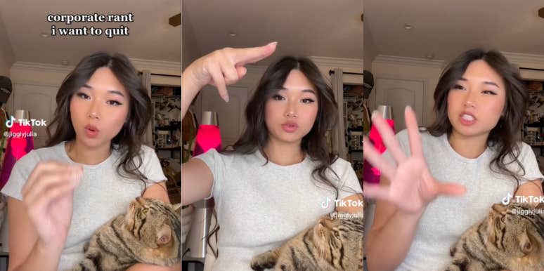 Woman Complains About 'Work Culture' 6 Months Into Her First Job TikToker Julia Huynh describing why she wants to quit her 9 to 5 job
