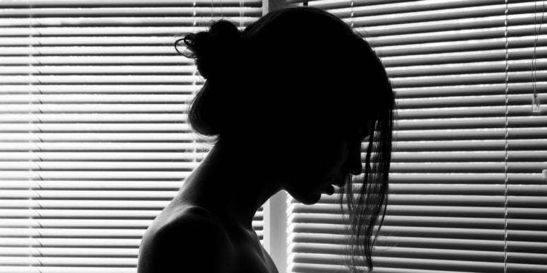 I'm Tired Of Being Strong All The Time woman in dark