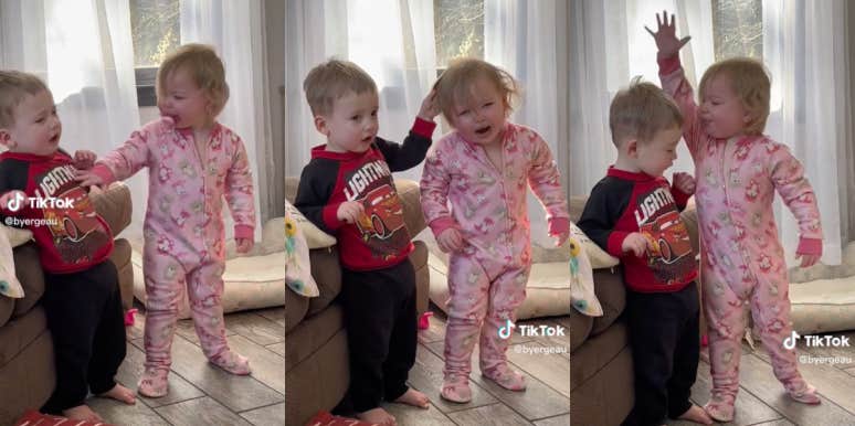 Mom Films Her Twin Toddlers Hitting Each Other Over And Over Again Twin toddlers hitting each other TikTok
